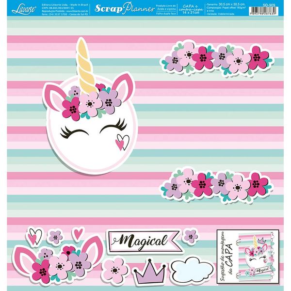 Papel Scrapbook Litoarte->SD->Papel Scrapbook Litoarte 30,5x30,5 - SD1088