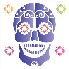 1177---10X10-Simples---Caveira-Mexicana