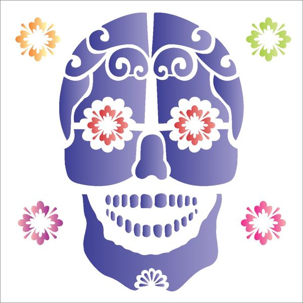1177---10X10-Simples---Caveira-Mexicana