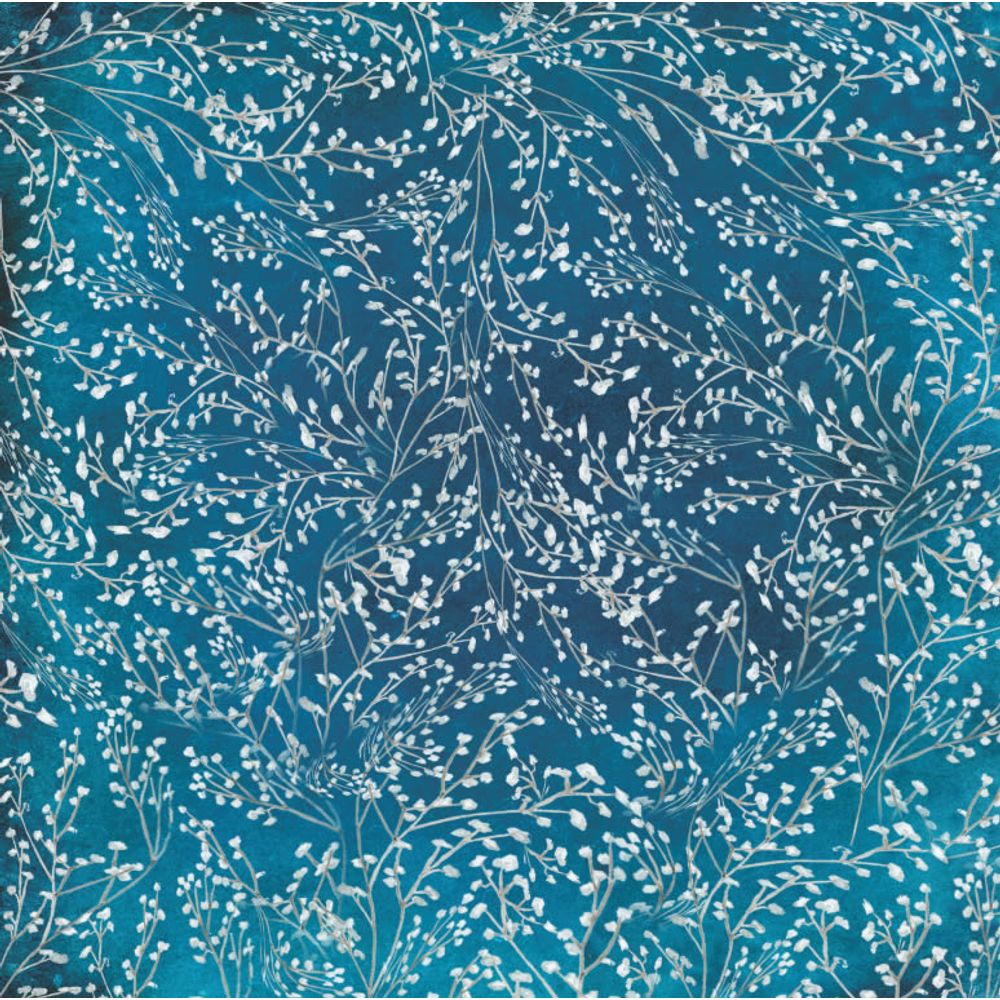 GLKTOPO Lot de 24 feuilles de papier décoratif double face pour scrapbooking 30,5 x 30,5 cm, motif rose printanière, pour fabrication de cartes, journal d'art, scrapbooking (bleu clair
