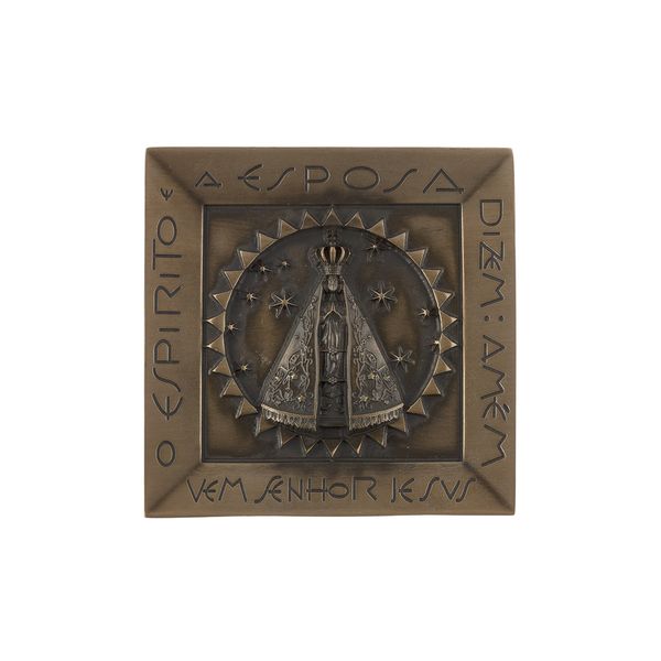 APLIQUE-APARECIDA-QUADRADO-OURO-VELHO-ESCOVADO