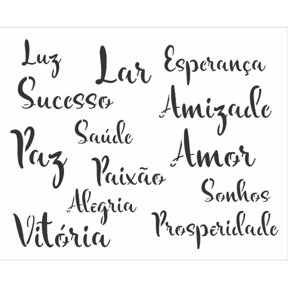 Stencil 20 x 25 Palavras Lettering II Cod.3040 - lojametallica