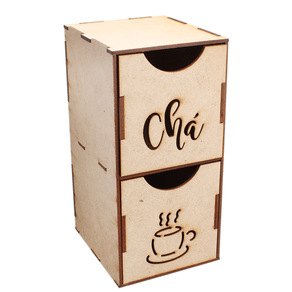 Porta-cha-duas-gavetas